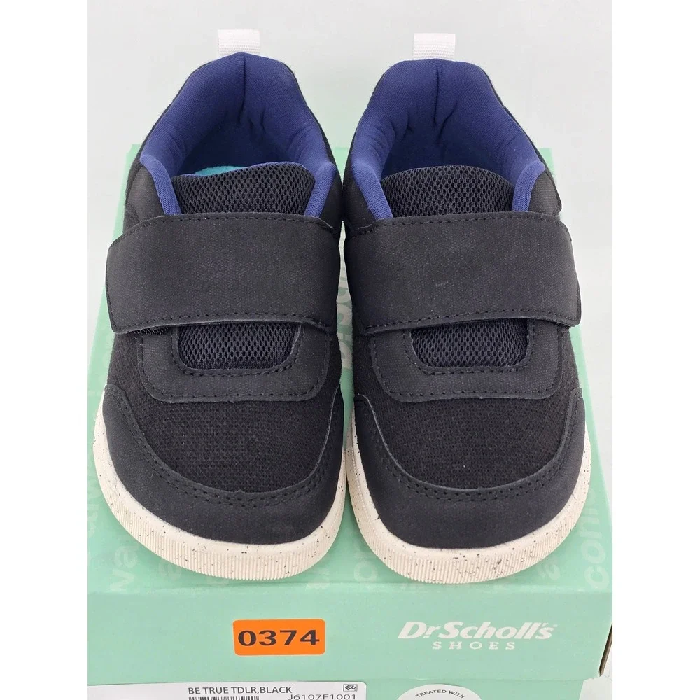 Dr. Scholl's Be True Toddler Shoes 12M Black Hook Loop Sneakers -Excellent